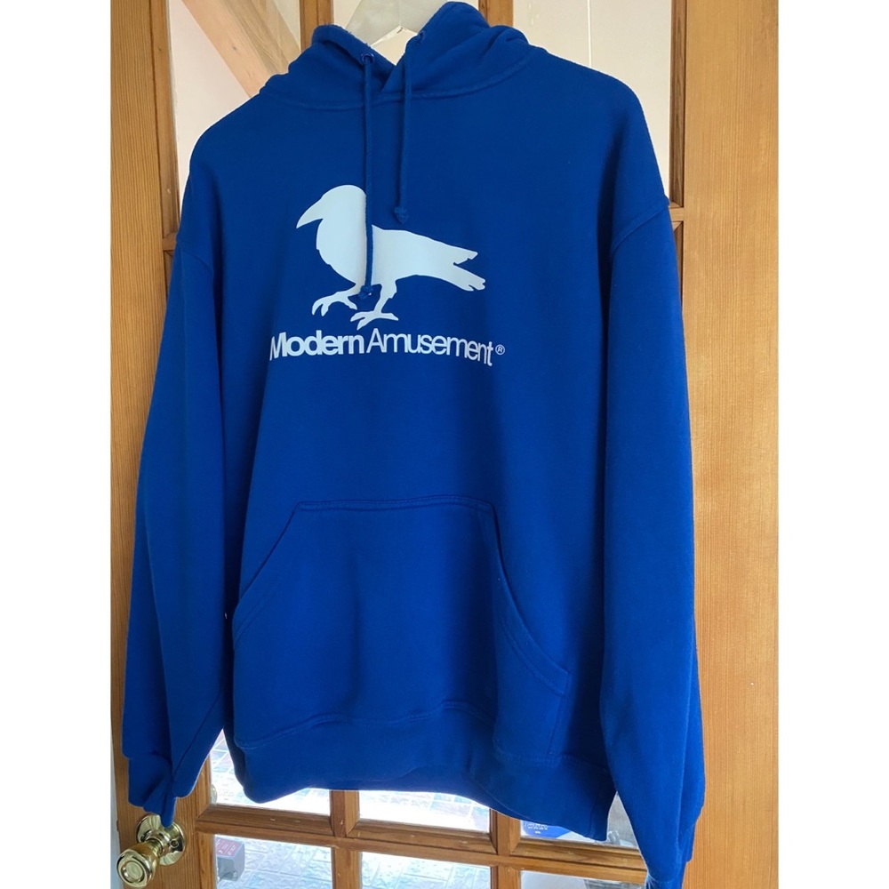 Mens Modern Amusement Blue Hoodie